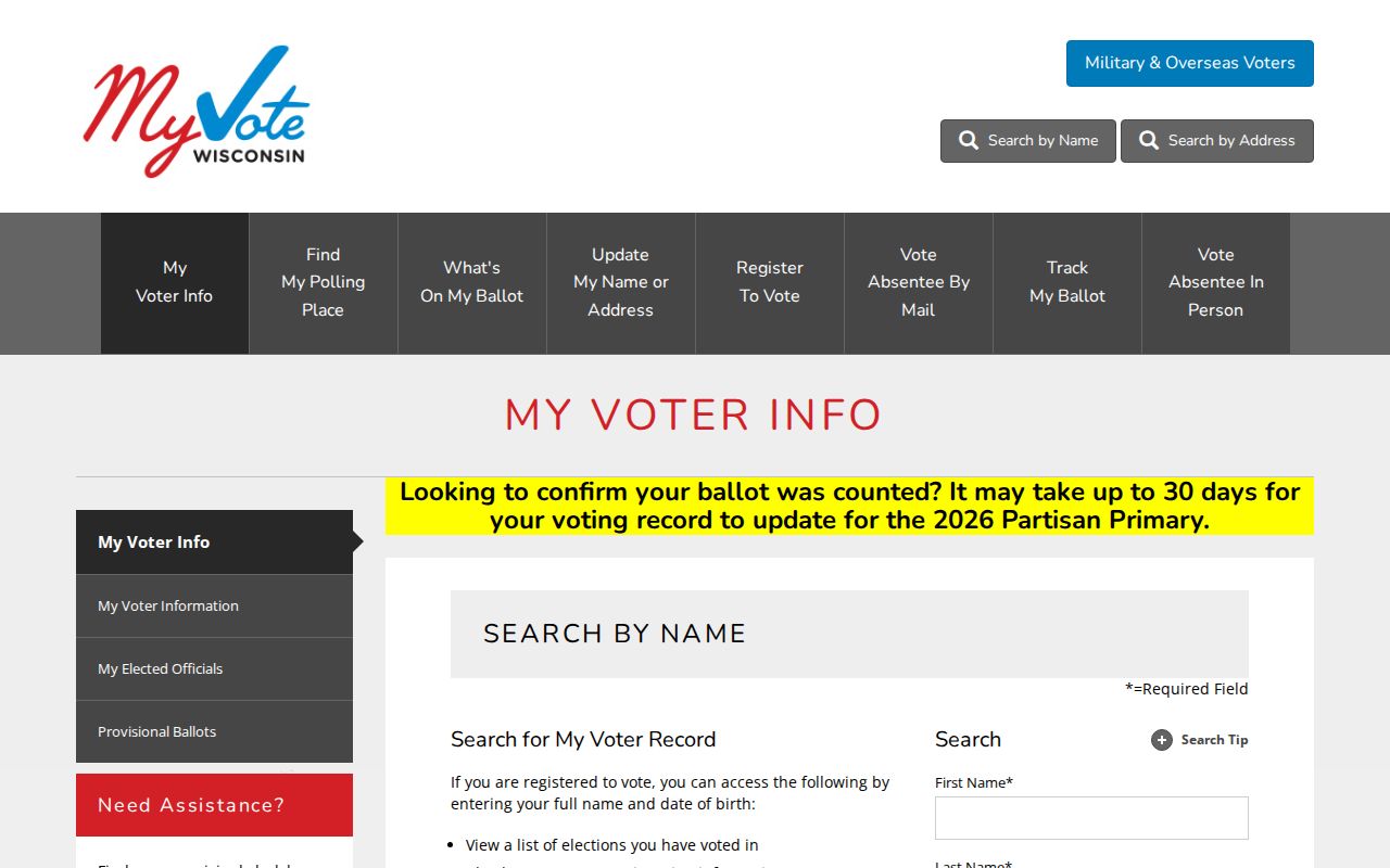 Grand Chute neighbors MyVote address lookup