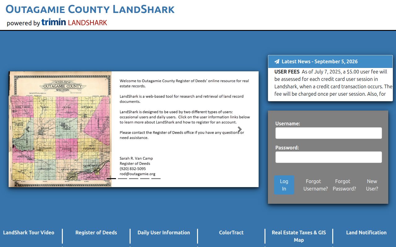 Grand Chute residents directory LandShark deed portal